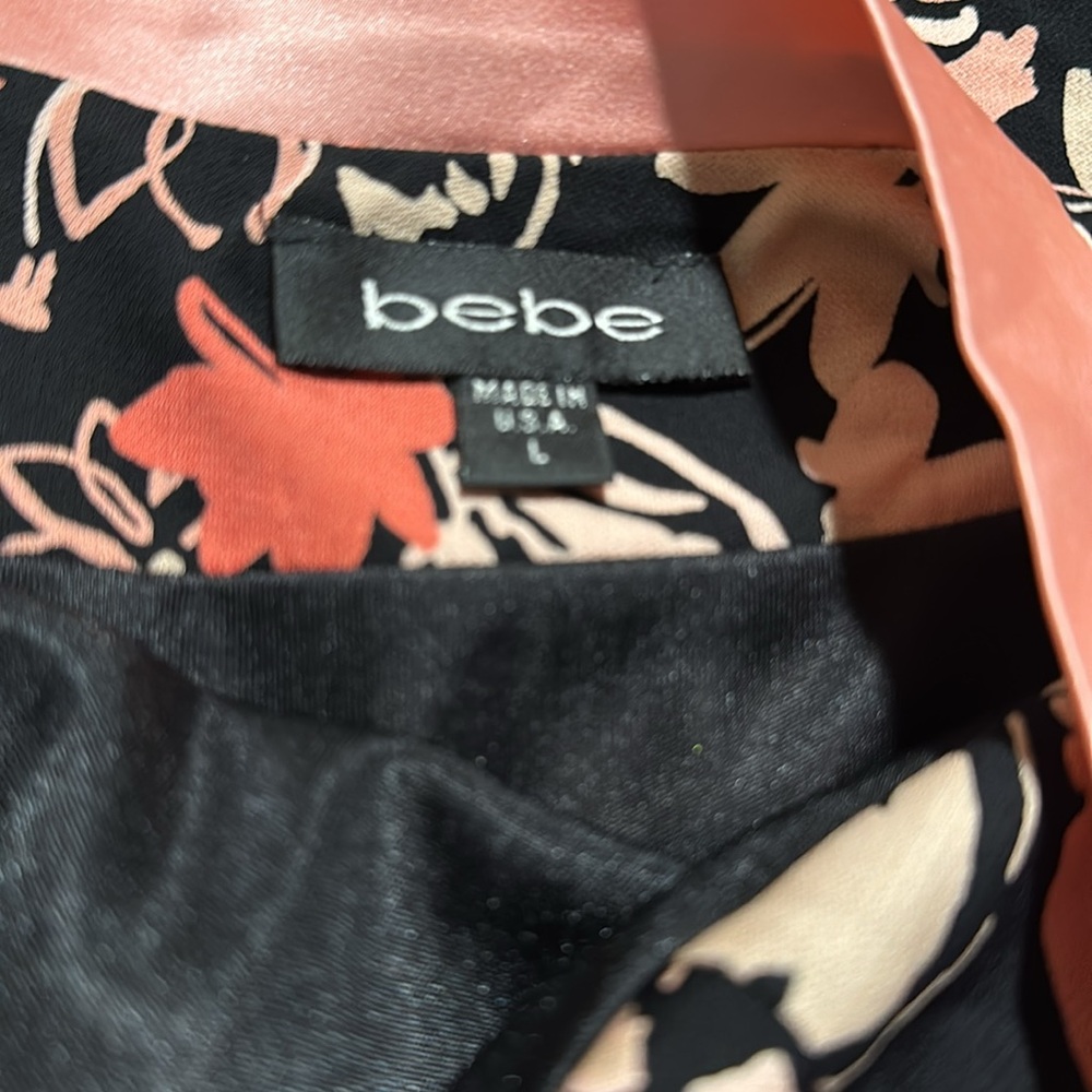 Bebe dress size, large pink and black halter top. Prefect for day or night. - Picture 3 of 3